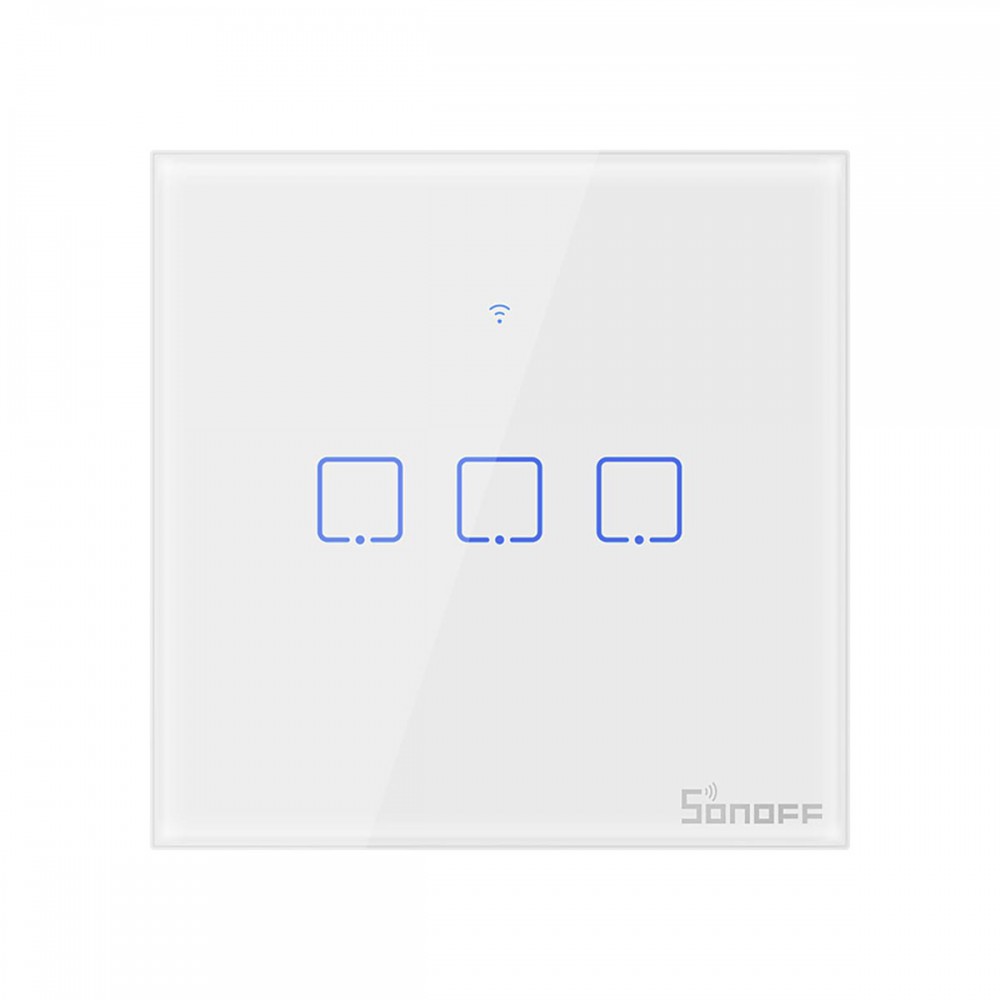 SONOFF T0EU3C-TX-EU-R2 - Wi-Fi Smart Wall Touch Button Switch 3 Way TX GR Series