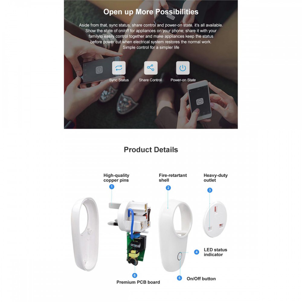 SONOFF S26TPF-R2-GR - Wi-Fi Smart Plug Schuko EU-GR