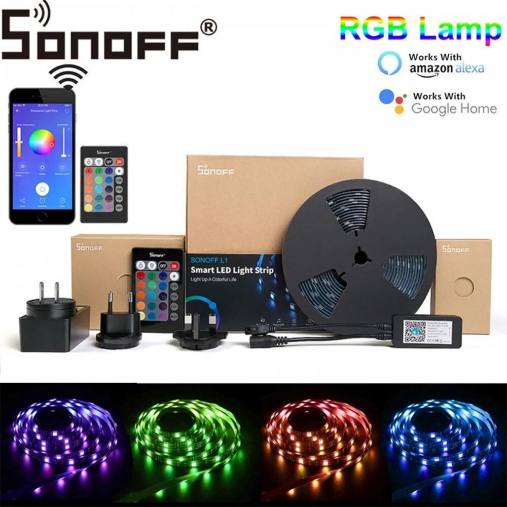SONOFF L1-5M-EU-GR-R2 - Wi-Fi Smart RGB LED Light Strip SET 5M Waterproof IP65