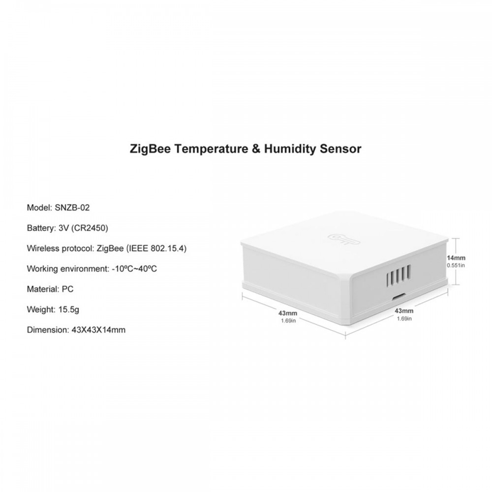 SONOFF SNZB-02-R3 – Zigbee Wireless Temperature & Humidity Sensor Real Time Monitoring