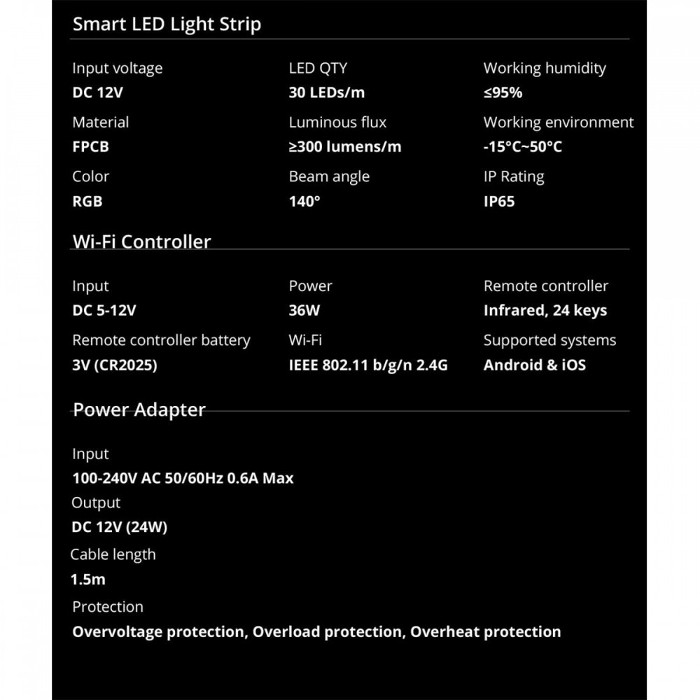 SONOFF L2 - Wi-Fi Smart RGB LED Light Strip Waterpoof IP65 - SET 5M