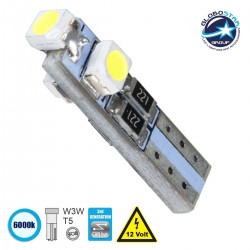 Λάμπα Αυτοκινήτου T5 3rd Generation Can-Bus LED 3 SMD 1210 0.6W 120lm 360° DC 12V IP20 - GloboStar