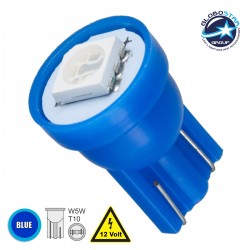 Λαμπτήρας T10 W5W LED 1 SMD 5050 0.8W 96lm 120° DC 12V IP20 Μπλε GloboStar