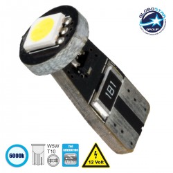 Λάμπα Αυτοκίνητου T10 W5W 2rd Generation Can-Bus Series LED 1 SMD 5050 1.2W 150lm 120° DC 12V IP20 Ψυχρό Λευκό 6000K GloboStar 