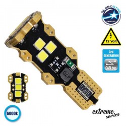 Λαμπτήρας LED T10 Extreme Series Can-Bus 3ης Γενιάς 3w 12V Ψυχρό Λευκό 6000k GloboStar
