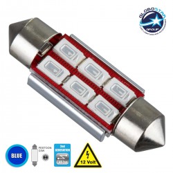 Λάμπα Αυτοκίνητου 36mm FESTOON - C5W 2nd Generation Can-Bus Series LED 6 SMD 5630 4W 480lm 120° DC 12V IP20 Μπλε