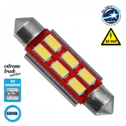 Σωληνωτός LED Extreme Truck Series Can-Bus 3ης Γενιάς 42mm 4.5w 24V Ψυχρό Λευκό 6000k GloboStar
