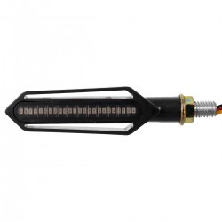 GloboStar ΣΕΤ 2 x Φλάς Μοτοσυκλέτας Universal Knife LED SMD 5050 5W DC 12V 2 Λειτουργιών Κόκκινο για Πορείας-Stop & με Τρεχούμενο Εφέ Φωτισμού Πορτοκαλί για Φλας Αδιάβροχα IP65