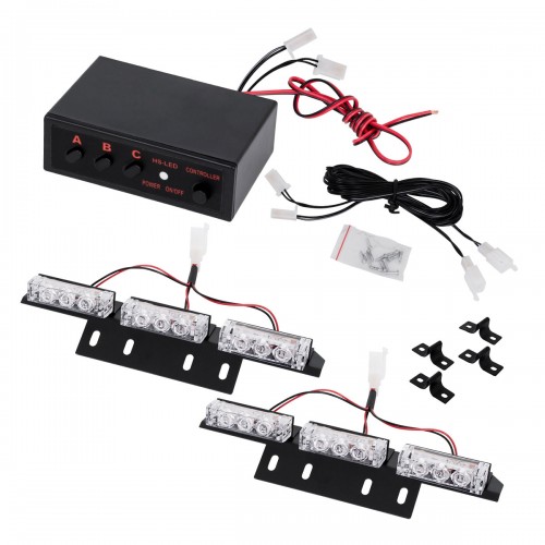 PRO Series ΣΕΤ 2 x Μπάρες Σήμανσης Οχήματος Οδικής Βοήθείας για Αυτοκίνητα & Φορτηγά 3 Προγραμμάτων Φωτισμού STROBE LED HIGH POWER 18W DC 10-30V Αδιάβροχο IP65 Πορτοκαλί Globostar