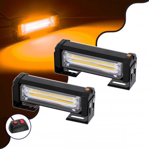 PRO Series ΣΕΤ 2 x Μπάρες Σήμανσης Οχήματος Οδικής Βοήθείας για Αυτοκίνητα & Φορτηγά 13 Προγραμμάτων Φωτισμού LED CREE CXB COB 18W DC 10-30V Αδιάβροχο IP65 Πορτοκαλί GloboStar