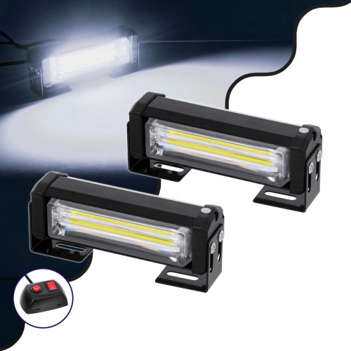 PRO Series ΣΕΤ 2 x Μπάρες Σήμανσης Οχήματος Ασθενοφόρου για Αυτοκίνητα & Φορτηγά 13 Προγραμμάτων Φωτισμού LED CREE CXB COB 18W DC 10-30V Αδιάβροχο IP65 Ψυχρό Λευκό 6000K GloboStar