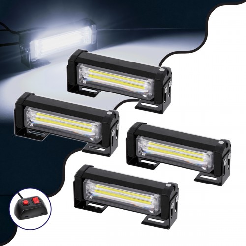 PRO Series ΣΕΤ 4 x Μπάρες Σήμανσης Οχήματος Ασθενοφόρου για Αυτοκίνητα & Φορτηγά 13 Προγραμμάτων Φωτισμού LED CREE CXB COB 36W DC 10-30V Αδιάβροχο IP65 Ψυχρό Λευκό 6000K GloboStar