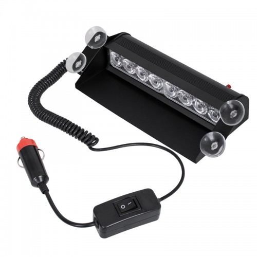 PRO Series Μπάρα Σήμανσης με Βεντούζες Στήριξης για Παρμπρίζ Οχήματος Αστυνομίας για Αυτοκίνητα & Φορτηγά 9 Προγραμμάτων Φωτισμού STROBE LED SMD 8W DC 10-30V IP20 Μπλε Globostar