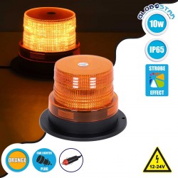 PRO Series Φάρος Σήμανσης Οχήματος Οδικής Βοήθειας για Αυτοκίνητα & Φορτηγά STROBE LED 10W DC 12-24V Αδιάβροχος IP65 Πορτοκαλί Globostar