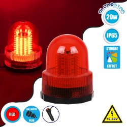 PRO Series Φάρος Σήμανσης Οχήματος Πυροσβεστικής για Αυτοκίνητα & Φορτηγά 6 Προγραμμάτων Φωτισμού STROBE LED 20W DC 10-30V Αδιάβροχος IP65 Κόκκινο