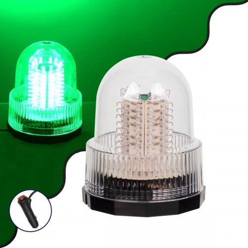 PRO Series Φάρος Σήμανσης Οχήματος Security - Ασφαλείας για Αυτοκίνητα & Φορτηγά 6 Προγραμμάτων Φωτισμού STROBE LED 20W DC 10-30V Αδιάβροχος IP65 Πράσινο Globostar