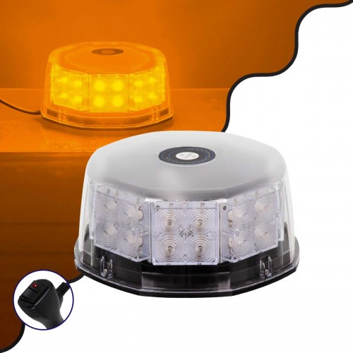 PRO Series Φάρος Σήμανσης Οχήματος Οδικής Βοήθειας για Αυτοκίνητα & Φορτηγά 6 Προγραμμάτων Φωτισμού STROBE LED 40W DC 10-30V Αδιάβροχος IP65 Πορτοκαλί Globostar