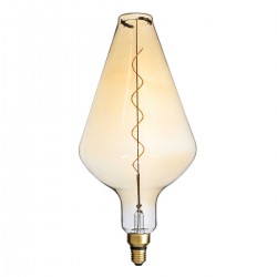 Λάμπα LED Soft S Spiral Filament E27 BA200 ROCKET Γλόμπος 6W 420lm 360° AC 220-240V IP20 Φ20 x Υ41.5cm Ultra Θερμό Λευκό 2200K με Μελί Γυαλί - Dimmable