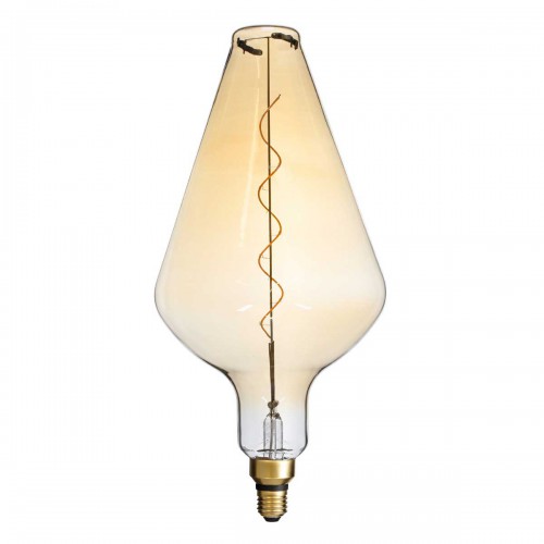 Λάμπα LED Soft S Spiral Filament E27 BA200 ROCKET Γλόμπος 6W 420lm 360° AC 220-240V IP20 Φ20 x Υ41.5cm Ultra Θερμό Λευκό 2200K με Μελί Γυαλί - Dimmable