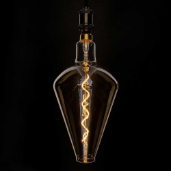 Λάμπα LED Soft S Spiral Filament E27 BA200 ROCKET Γλόμπος 6W 420lm 360° AC 220-240V IP20 Φ20 x Υ41.5cm Ultra Θερμό Λευκό 2200K με Μελί Γυαλί - Dimmable