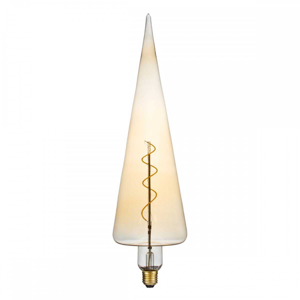 Λάμπα LED Soft S Spiral Filament E27 CT100 SPEAR Γλόμπος 6W 420lm 360° AC 220-240V IP20 Φ10 x Υ28cm Ultra Θερμό Λευκό 2200K με Μελί Γυαλί - Dimmable