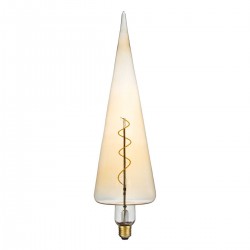 Λάμπα LED Soft S Spiral Filament E27 CT100 SPEAR Γλόμπος 6W 420lm 360° AC 220-240V IP20 Φ10 x Υ28cm Ultra Θερμό Λευκό 2200K με Μελί Γυαλί - Dimmable