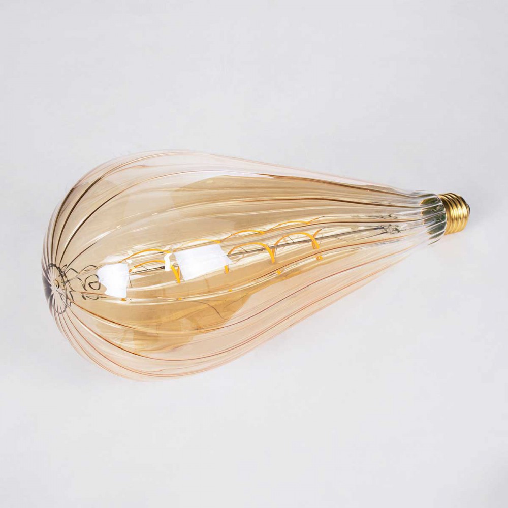 Λάμπα LED Soft S Spiral Filament E27 OT120 ZEPPELIN Γλόμπος 6W 420lm 360° AC 220-240V IP20 Φ12 x Υ46cm Ultra Θερμό Λευκό 2200K με Μελί Γυαλί - Dimmable