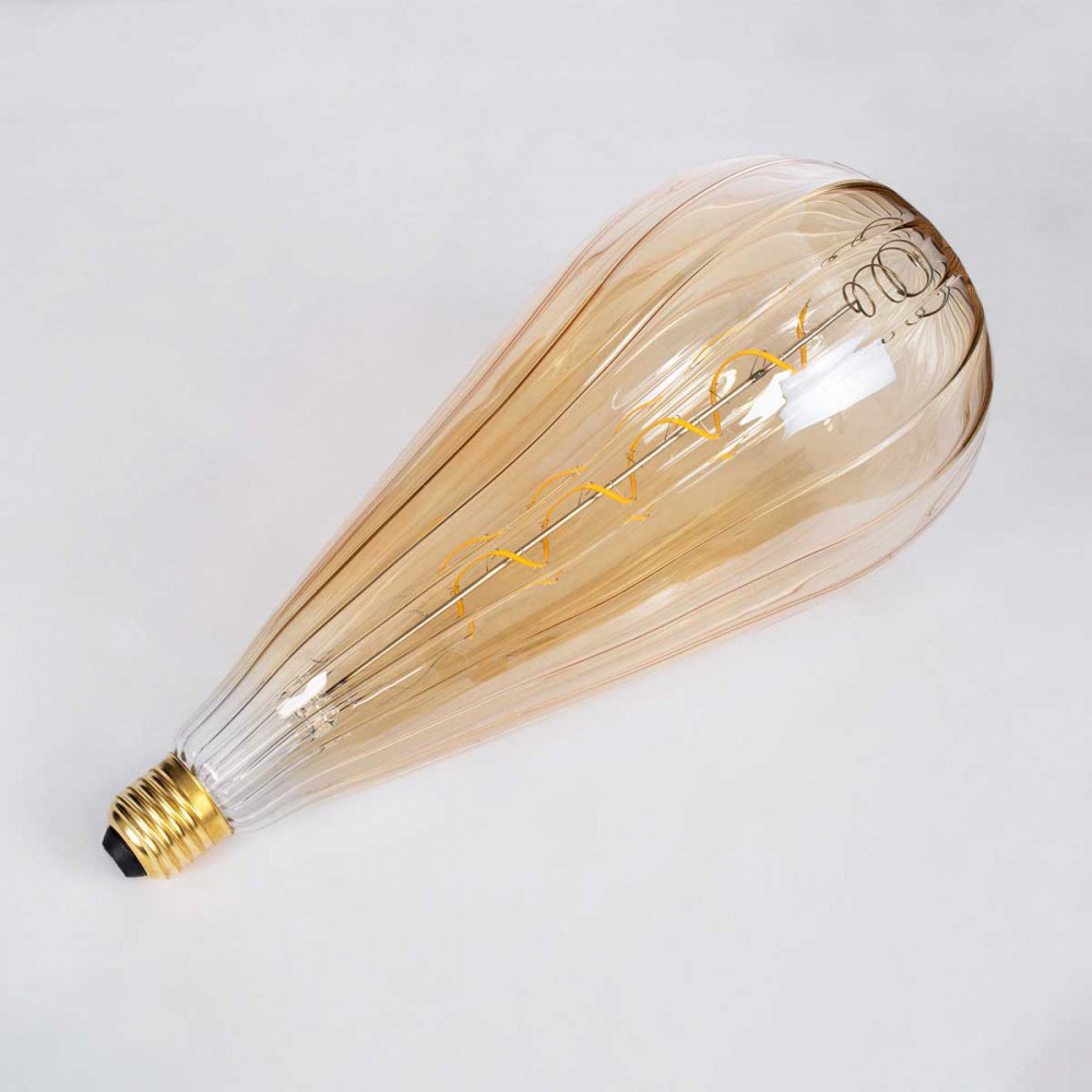 Λάμπα LED Soft S Spiral Filament E27 OT120 ZEPPELIN Γλόμπος 6W 420lm 360° AC 220-240V IP20 Φ12 x Υ46cm Ultra Θερμό Λευκό 2200K με Μελί Γυαλί - Dimmable