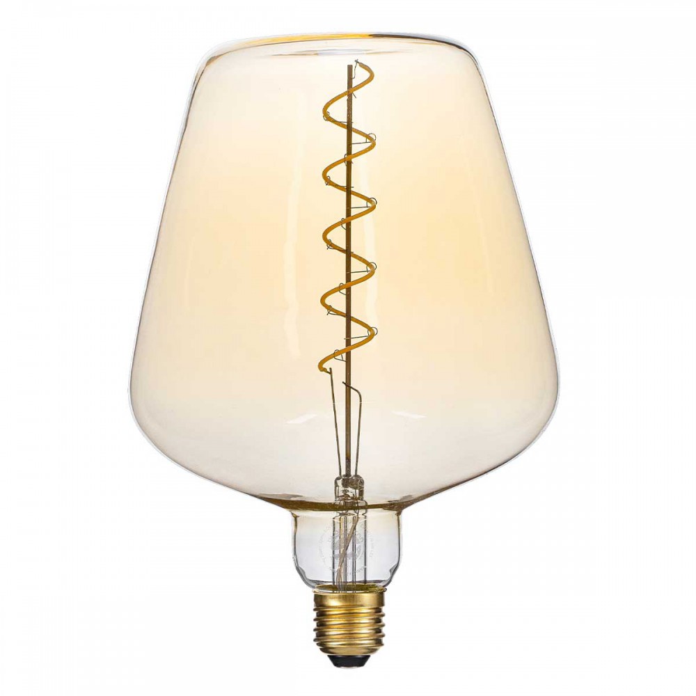 Λάμπα LED Soft S Spiral Filament E27 NT170 BRANDY Γλόμπος 6W 420lm 360° AC 220-240V IP20 Φ17 x Υ23cm Ultra Θερμό Λευκό 2200K με Μελί Γυαλί - Dimmable