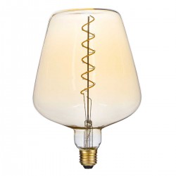 Λάμπα LED Soft S Spiral Filament E27 NT170 BRANDY Γλόμπος 6W 420lm 360° AC 220-240V IP20 Φ17 x Υ23cm Ultra Θερμό Λευκό 2200K με Μελί Γυαλί - Dimmable