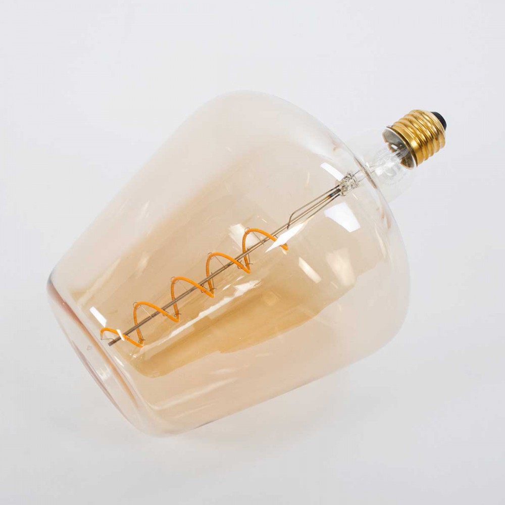 Λάμπα LED Soft S Spiral Filament E27 NT170 BRANDY Γλόμπος 6W 420lm 360° AC 220-240V IP20 Φ17 x Υ23cm Ultra Θερμό Λευκό 2200K με Μελί Γυαλί - Dimmable