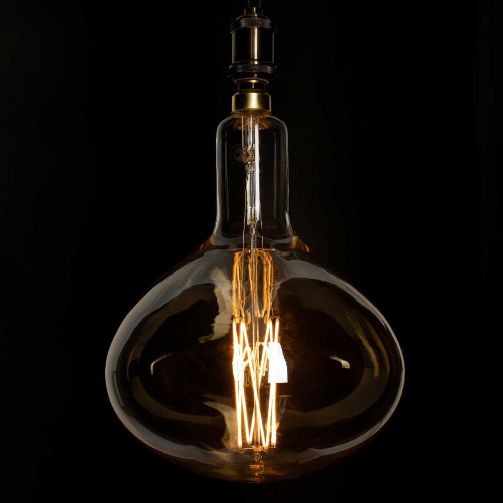 Λάμπα LED Zig Long Filament E27 R280 BUTTERNUT Γλόμπος 6W 420lm 360° AC 220-240V IP20 Φ28 x Υ41cm Ultra Θερμό Λευκό 2200K με Μελί Γυαλί - Dimmable