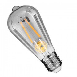 Λάμπα E27 ST64 Αχλάδι LED LONG FILAMENT 8W 800 lm 320° AC 85-265V Edison Retro με Φιμέ Γυαλί Θερμό Λευκό 2700 K Dimmable