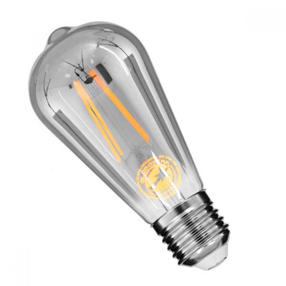 Λάμπα E27 ST64 Αχλάδι LED LONG FILAMENT 10W 1000 lm 320° AC 85-265V Edison Retro με Φιμέ Γυαλί Θερμό Λευκό 2700 K Dimmable