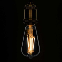 Λάμπα E27 ST64 Αχλάδι LED LONG FILAMENT 10W 1000 lm 320° AC 85-265V Edison Retro με Φιμέ Γυαλί Θερμό Λευκό 2700 K Dimmable