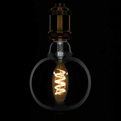 Λάμπα E27 G125 Γλόμπος LED SOFT SPIRAL FILAMENT 6W 470 lm 320° AC 85-265V Edison Retro με Φιμέ Γυαλί Θερμό Λευκό 2700 K Dimmable