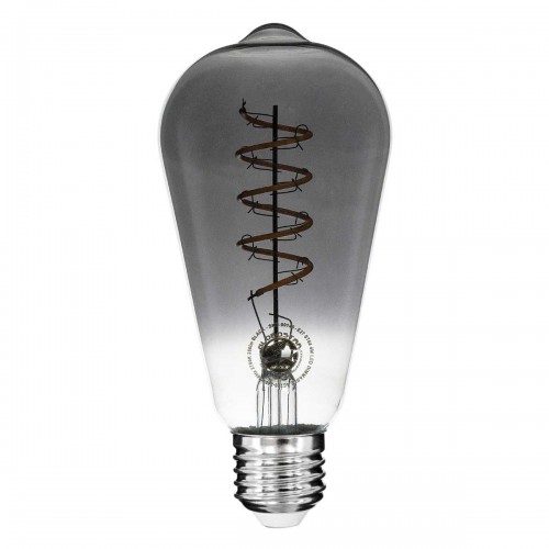 Λάμπα LED Soft S Spiral Filament E27 ST64 Αχλάδι 4W 280lm 360° AC 220-240V IP20 Φ6.4 x Υ14cm Θερμό Λευκό 2700K με Φιμέ Γυαλί Dimmable