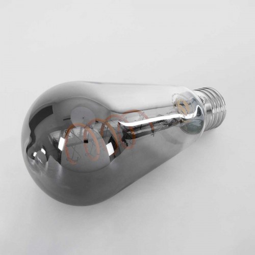 Λάμπα LED Soft S Spiral Filament E27 ST64 Αχλάδι 4W 280lm 360° AC 220-240V IP20 Φ6.4 x Υ14cm Θερμό Λευκό 2700K με Φιμέ Γυαλί Dimmable