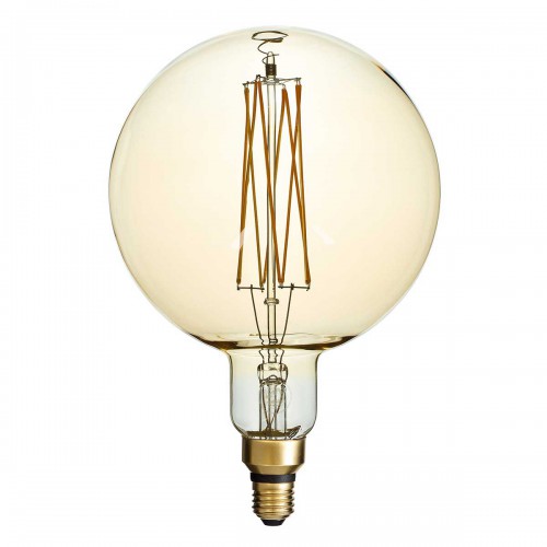 Λάμπα LED Long Filament E27 G200 PITAYAS Γλόμπος 8W 720lm 360° AC 220-240V IP20 Φ20 x Υ30cm Ultra Θερμό Λευκό 2200K με Μελί Γυαλί - Dimmable