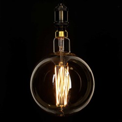 Λάμπα LED Long Filament E27 G200 PITAYAS Γλόμπος 8W 720lm 360° AC 220-240V IP20 Φ20 x Υ30cm Ultra Θερμό Λευκό 2200K με Μελί Γυαλί - Dimmable