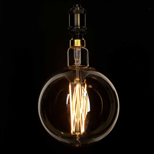 Λάμπα LED Long Filament E27 G200 PITAYAS Γλόμπος 8W 720lm 360° AC 220-240V IP20 Φ20 x Υ30cm Ultra Θερμό Λευκό 2200K με Μελί Γυαλί - Dimmable