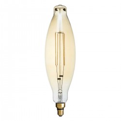 Λάμπα LED Long Filament E27 3.5K AVOCADOS Γλόμπος 8W 650lm 360° AC 220-240V IP20 Φ12 x Υ44cm Ultra Θερμό Λευκό 2200K με Μελί Γυαλί Dimmable