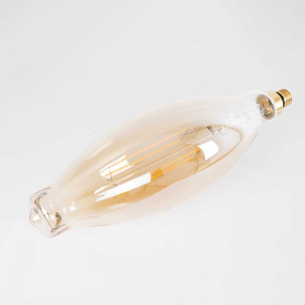 Λάμπα LED Long Filament E27 3.5K AVOCADOS Γλόμπος 8W 650lm 360° AC 220-240V IP20 Φ12 x Υ44cm Ultra Θερμό Λευκό 2200K με Μελί Γυαλί Dimmable