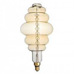 Λάμπα LED Soft S Spiral Filament E27 BH200 GRAPES Γλόμπος 8W 560lm 360° AC 220-240V IP20 Φ20 x Υ41cm Ultra Θερμό Λευκό 2200K με Μελί Γυαλί - Dimmable