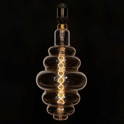 Λάμπα LED Soft S Spiral Filament E27 BH200 GRAPES Γλόμπος 8W 560lm 360° AC 220-240V IP20 Φ20 x Υ41cm Ultra Θερμό Λευκό 2200K με Μελί Γυαλί - Dimmable