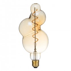 Λάμπα LED Soft S Spiral Filament E27 BB100 BUBBLES Γλόμπος 6W 420lm 360° AC 220-240V IP20 Φ10 x Υ24cm Ultra Θερμό Λευκό 2200K με Μελί Γυαλί - Dimmable - 3 Years Warranty
