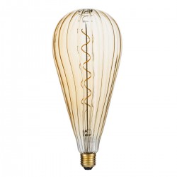 Λάμπα LED Soft S Spiral Filament E27 OT120 ZEPPELIN Γλόμπος 6W 420lm 360° AC 220-240V IP20 Φ12 x Υ46cm Ultra Θερμό Λευκό 2200K με Μελί Γυαλί - Dimmable - 3 Years Warranty