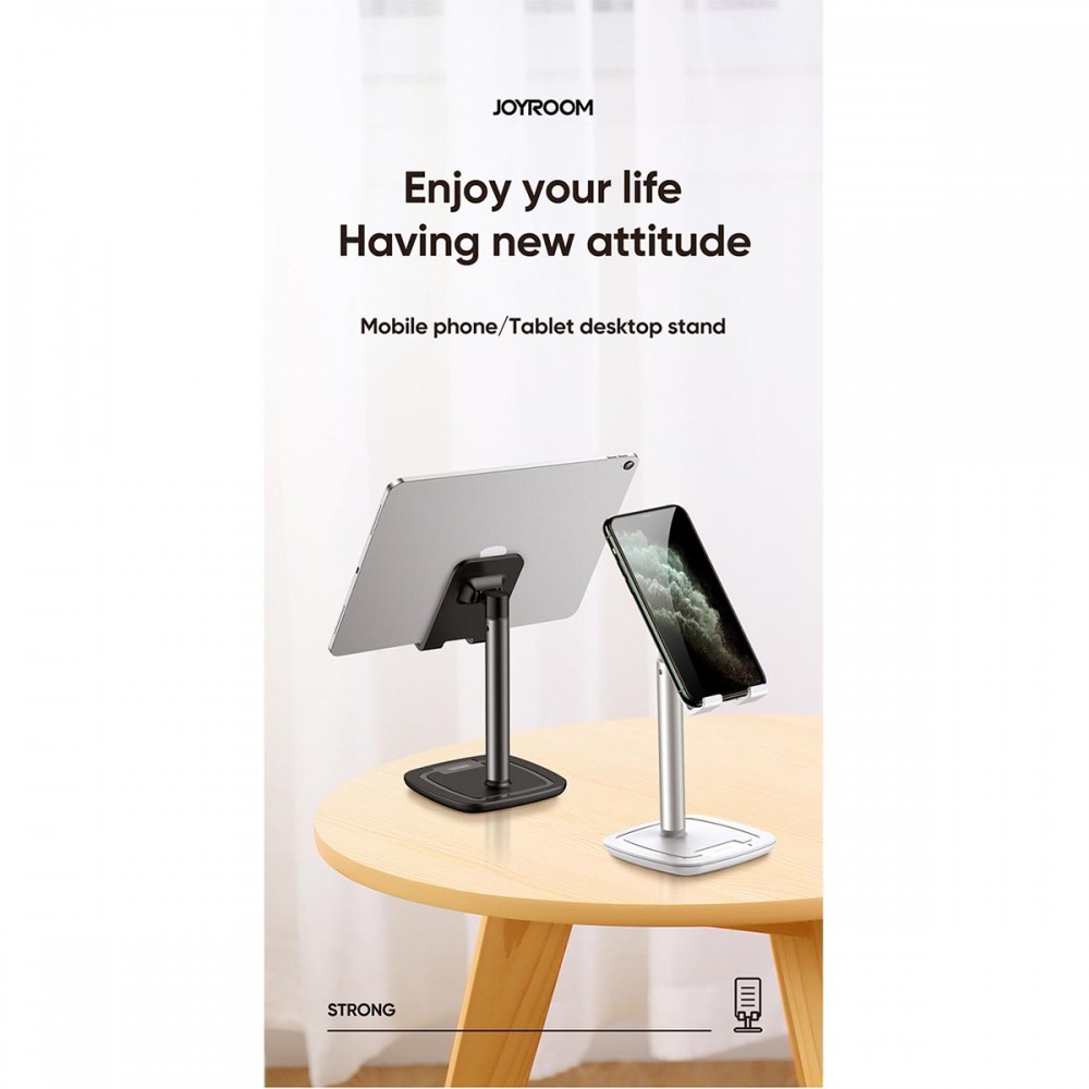 JOYROOM Originals JR-ZS203 Επιτραπέζια Σταθερή Ρυθμιζόμενη Μεταλλική Βάση Κινητού Μαύρη