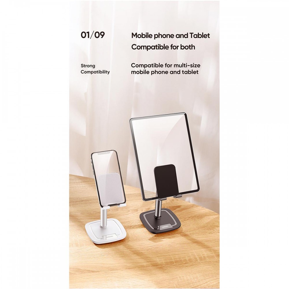 JOYROOM Originals JR-ZS203 Επιτραπέζια Σταθερή Ρυθμιζόμενη Μεταλλική Βάση Κινητού Μαύρη