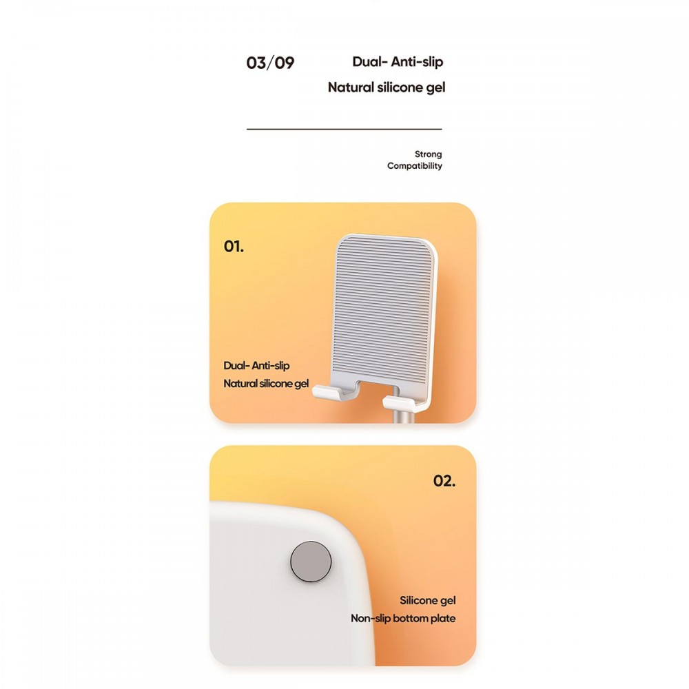 JOYROOM Originals JR-ZS203 Επιτραπέζια Σταθερή Ρυθμιζόμενη Μεταλλική Βάση Κινητού Μαύρη